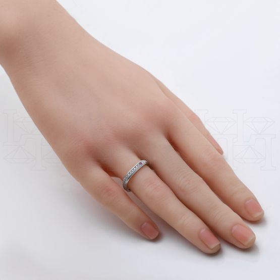 Фото - Кольцо квадратное из рыжего золота с бриллиантами из коллекции "Парные обручальные кольца" R4709-5581 (210)