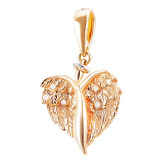 Подвеска ангел из рыжего золота с бриллиантами P4062-4921 (193)