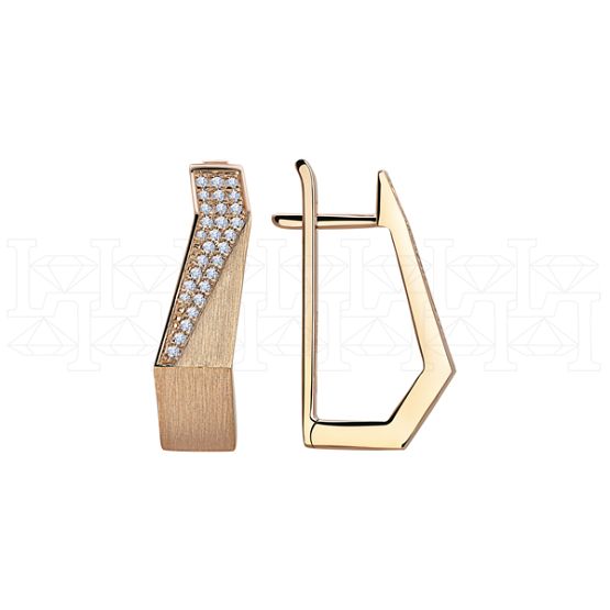 Фото - Серьги из рыжего золота с бриллиантами E7304-14900 (808)