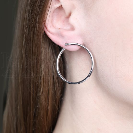 Фото - Серьги конго из белого золота с бриллиантами E8343-11709 (807)