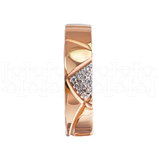 Фото - Кольцо обручальное из рыжего золота с бриллиантами из коллекции "Парные обручальные кольца" R4009-4747 (210)