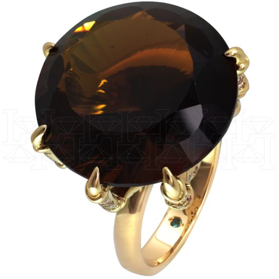 Фото - Кольцо из желтого золота с бриллиантами из коллекции "Сокровища грифона" R2133-3329 (730)