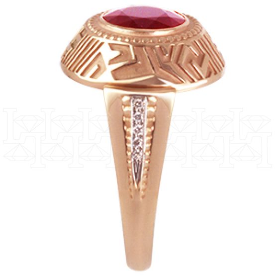 Фото - Кольцо из рыжего золота с рубином и бриллиантами из коллекции "Талисман" R2605-3544 (331)