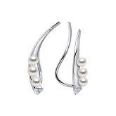 Серьги зажимы из белого золота с бриллиантами E8148-15799 (156)