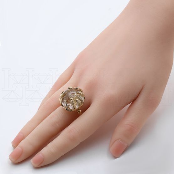 Фото - Кольцо из желтого золота с кварцем из коллекции "Русское поле" R9986-15630 (715)