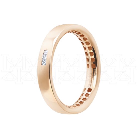 Фото - Кольцо из рыжего золота с бриллиантами из коллекции "Обручальные кольца с одним бриллиантом" R7396-10187 (243)