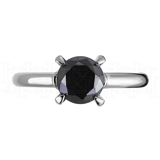 Фото - Кольцо из белого золота с черным бриллиантом R5337-6695 (500)