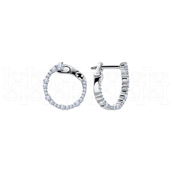 Фото - Серьги из белого золота с бриллиантами из коллекции "Чистая линия" E8970-15807 (781)