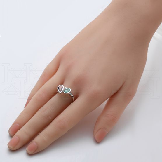 Фото - Кольцо из белого золота с морганитом и бриллиантом из коллекции "Акварель" R8576-15699 (420)